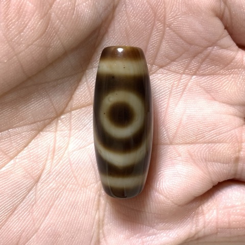 Two Eyed Dzi Bead with Blood Spots