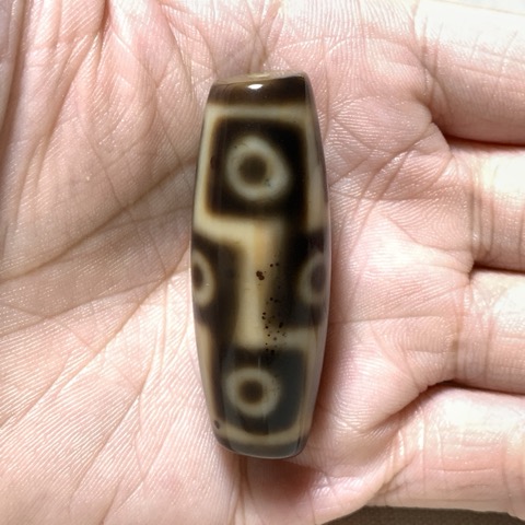 Nine Eyed Dzi Bead with Blood Spots