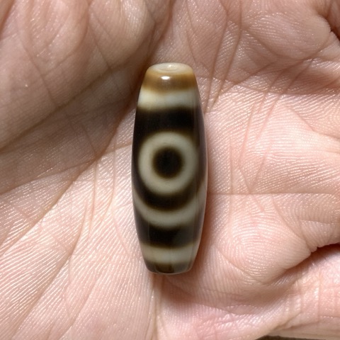 Two Eyed Dzi Bead with Blood Spots