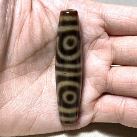 Four Eyed Dzi Bead with Blood Spots