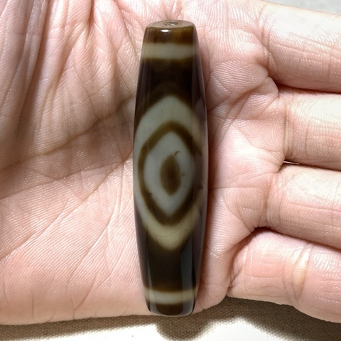 Two Buddha Eyed Dzi Bead with Blood Spots