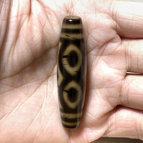 Three Buddha Eyed Dzi Bead with Blood Spots