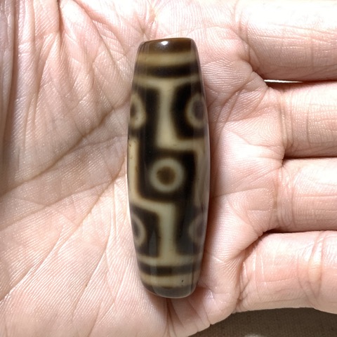 Nine Eyed Dzi Bead with Blood Spots