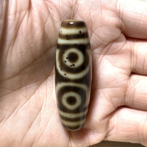 Six Eyed Dzi Bead with Blood Spots