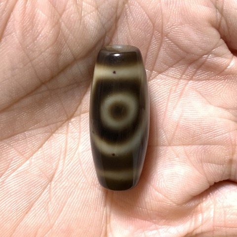 Two Eyed Dzi Bead with Blood Spots