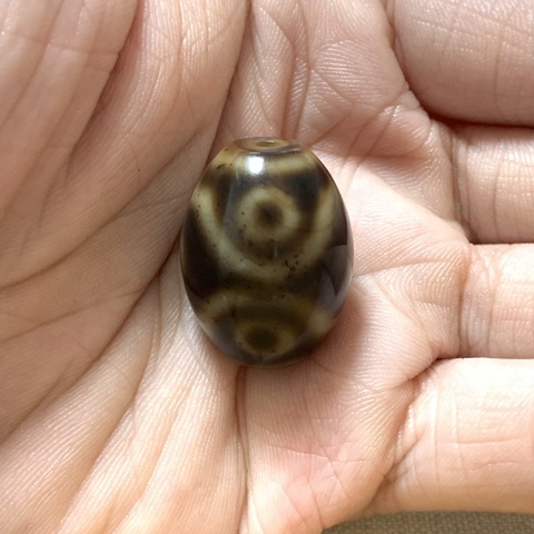 Six Eyed Dalo Dzi Bead with Blood Spots