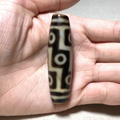 Nine Eyed Dzi Bead with Blood Spots