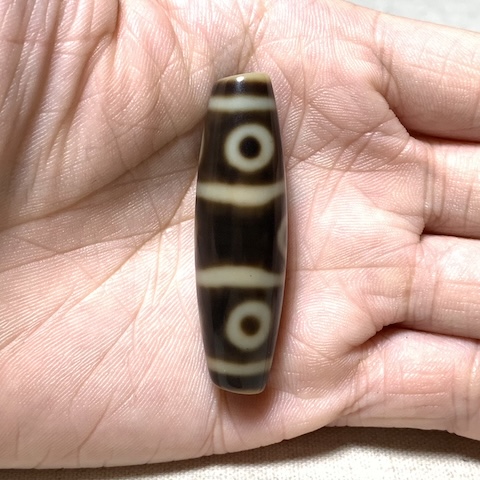 Eight Eyed Dzi Bead with Blood Spots