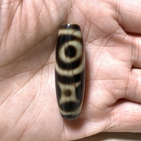 Two Eyed and Star Dzi Bead with Blood Spots