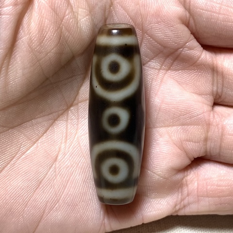 Ten Eyed Dzi Bead with Blood Spots