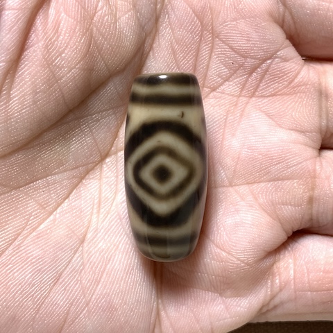 Two Diamond Eyed Dzi Bead