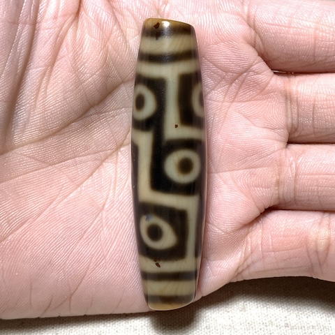 Nine Eyed Dzi Bead with Blood Spots