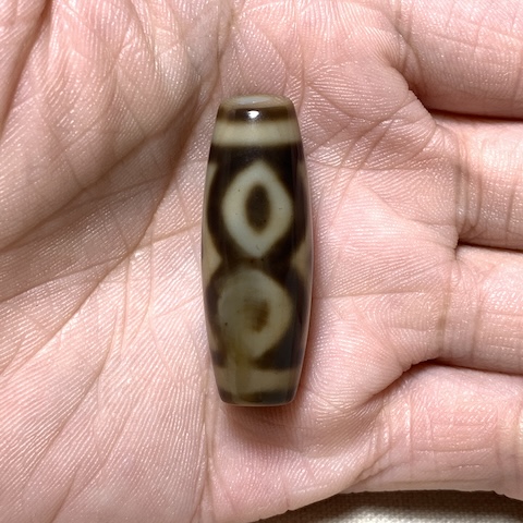 Two Buddha Eyed Dzi Bead with Blood Spots