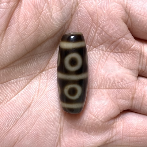 Eight Eyed Dzi Bead with Blood Spots