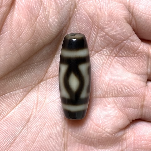 Two Eyed Dzi Bead with Blood Spots