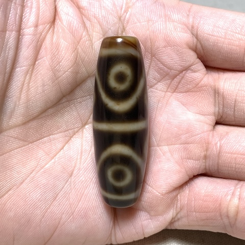 Eight Eyed Dzi Bead with Blood Spots