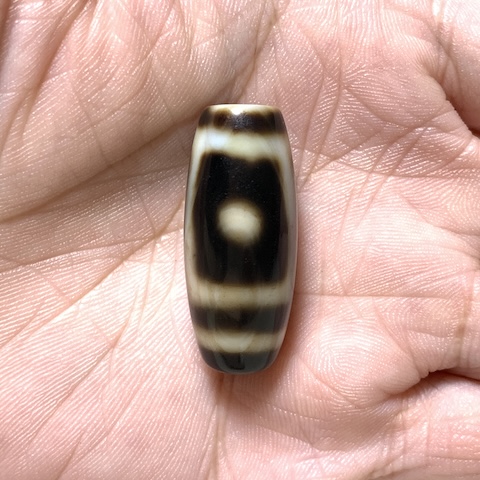 Two Eyed Dzi Bead with Blood Spots