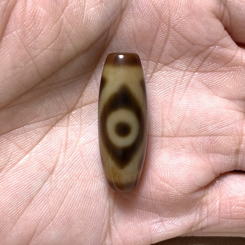 Two Eyed Dzi Bead with Blood Spots