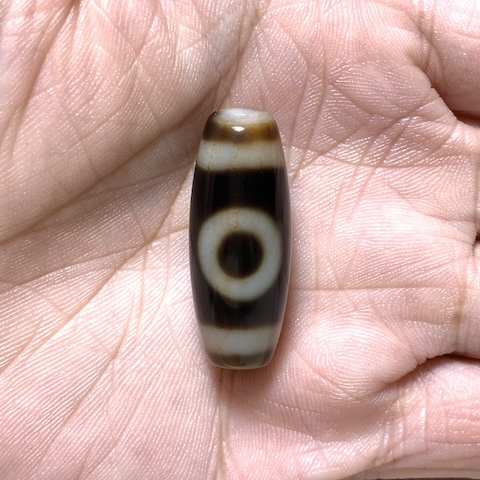 Two Eyed Dzi Bead with Blood Spots
