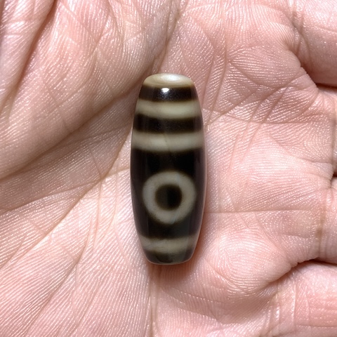 Two Eyed Dzi Bead with Blood Spots