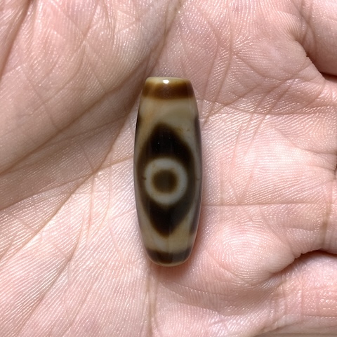 Two Eyed Dzi Bead with Blood Spots
