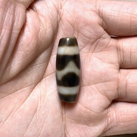 Water Wave Dzi Bead with Blood Spots